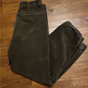 Brooks Brothers Dark Brown Pleated Corduroy Pants Men’s Size 35/32